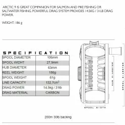Alfa Arctic Reel Gun Smoke -Hengels Winkel Alfa Arctic Reel Gunsmoke ALFAARCTGS XXX arctic reel specs 9