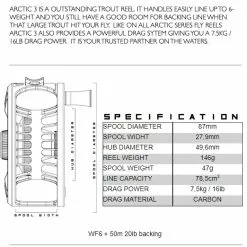 Alfa Arctic Reel Lime Green -Hengels Winkel Alfa Arctic Reel Lime Green ALFAARCTLG XXX arctic reel specs 3