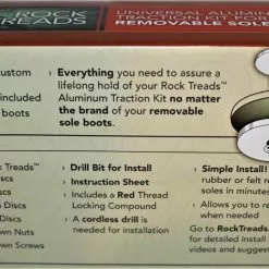 Rock Threads Universal Aluminium Traction Kit 16 Rock Threads Universal Aluminium Traction Kit -Hengels Winkel Rock Threads Universal Aluminium Traction Kit ROCKTHREADSKIT X rem sole bottom of box label