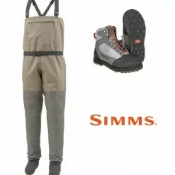 Simms Tributary Wader Set With Rubber Sole Striker Grey Boots