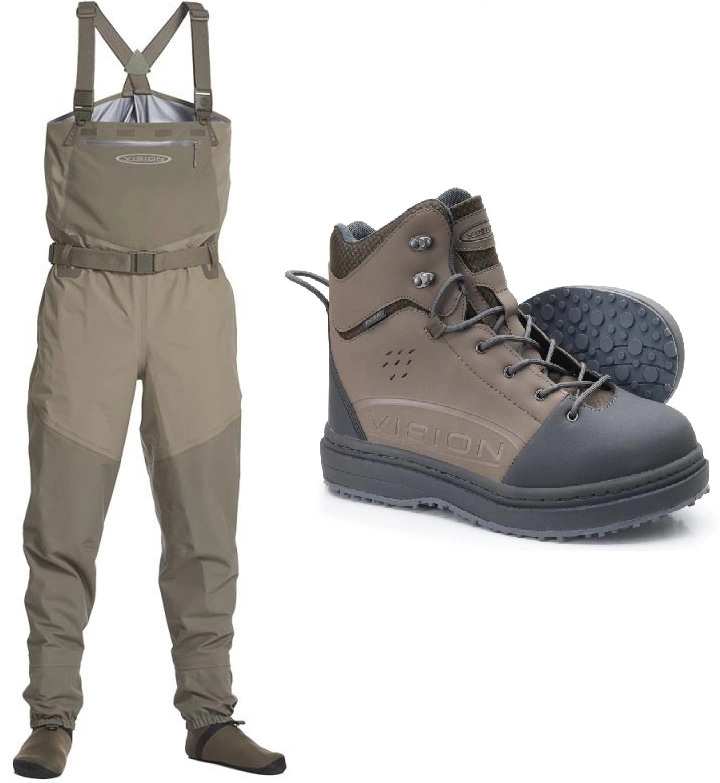 Vision Koski Wader Set With Gummi Shoes 1 Vision Koski Wader Set With Gummi Shoes